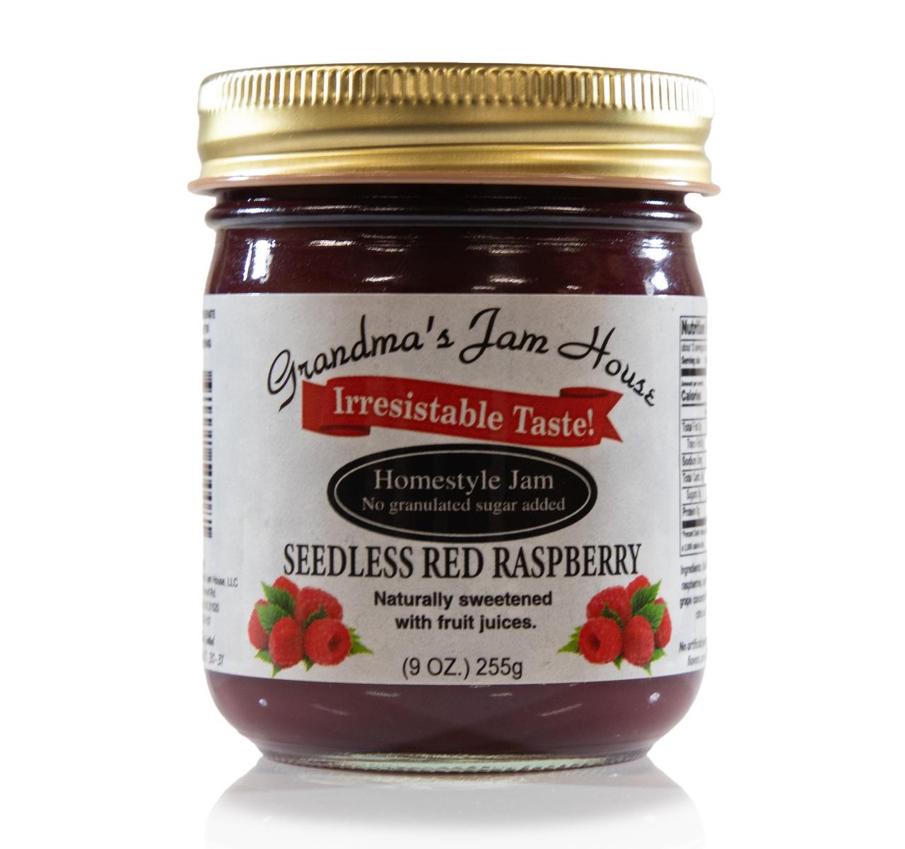 Label Red Raspberry Jam Low Sugar Seedless Red Raspberry Jam 12/9oz