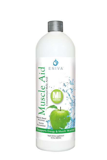 Eniva Muscle Aid, Malic Acid, 16 oz, natural liquid dietary supplement, optimal levels energy production, aqueous delivery system, enhanced absorption, Muscle Wellness, Health Energy Level, Endurance, Aluminum Removal from the Body,* Product ID 11002