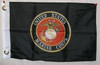 USMC Marines With Seal Black Flag 3x5 Lightweight