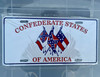 Rebel CSA 3 Flags License Plate