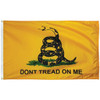 Gadsden Don't Tread On Me Yellow Nylon Printed Flag 2 x 3 ft.