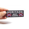 Heritage not Hate - Rebel Flag Patch - Confederate Battle Flag - Patch - 1.5 x 4 inch