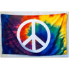 Tie Dye Peace Sign Flag 3x5 World Peace
