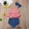 Striped 4th of July Baby Boy Girl USA Flag Shirt
