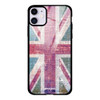 Glass Case Cover:UK flag- Wood texture