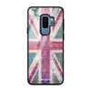 Glass Case Cover:UK flag- Wood texture