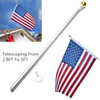 Aluminum 5FT Metal Adjustable Telescoping Flag Pole Portable