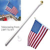 Aluminum 5FT Metal Adjustable Telescoping Flag Pole Portable