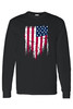 Men's/Unisex USA Flag Battle Ripped Long Sleeve T-shirt