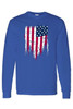 Men's/Unisex USA Flag Battle Ripped Long Sleeve T-shirt