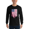 American Distressed Flag Men’s Long Sleeve Shirt