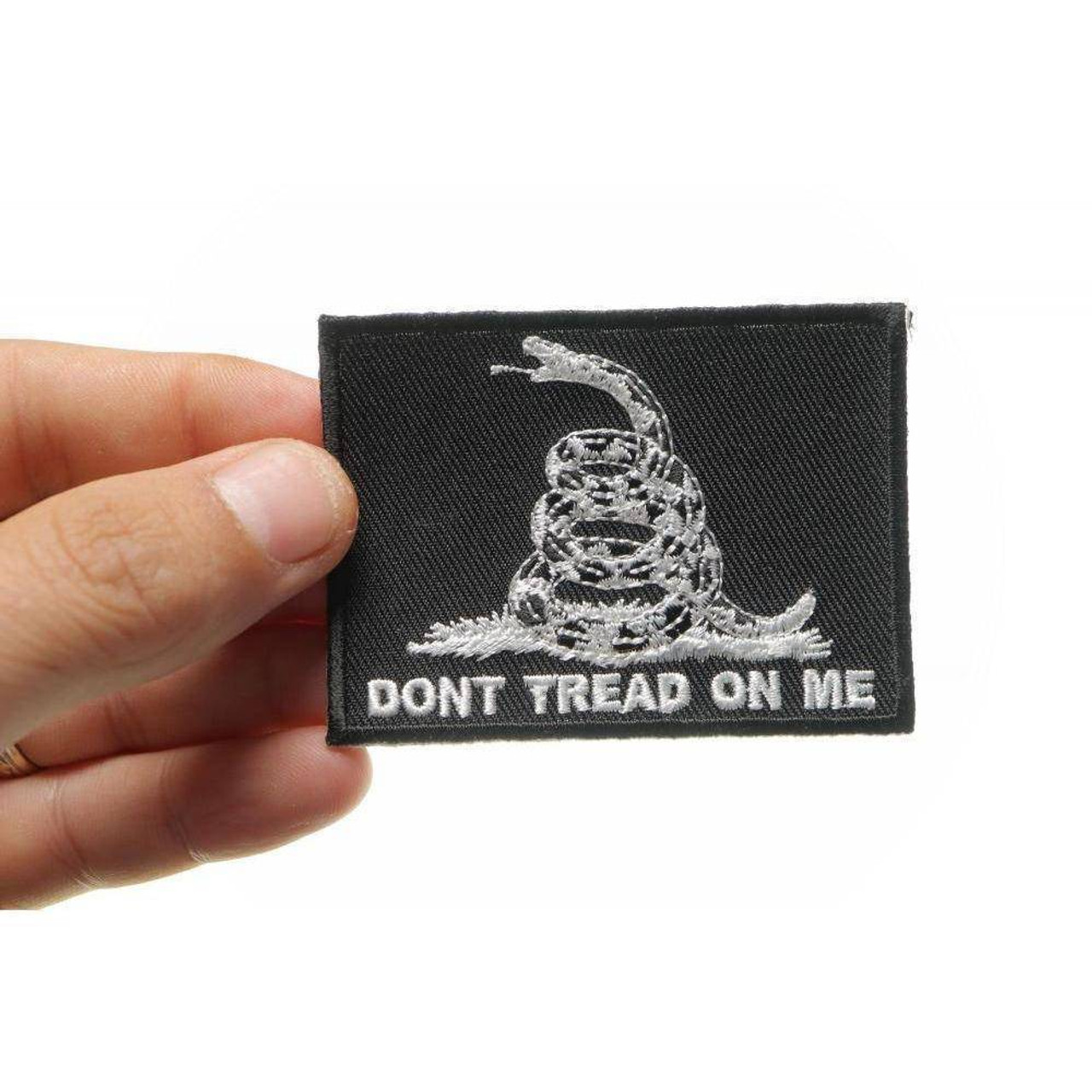 Gadsden Don't Tread On Me Green on Black 2 x 3 Iron On Patch for