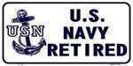 US Navy Retired License Plate