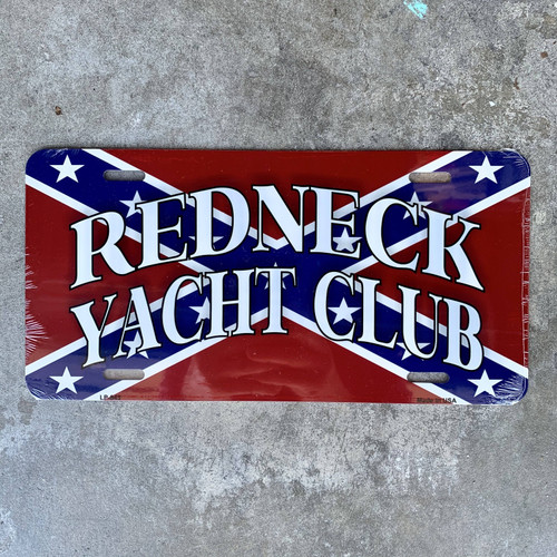 Redneck Yacht Club on Confederate Flag License Plate