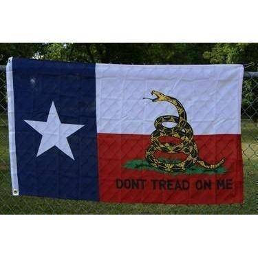 Texas Gadsden Flag 12 X 18 inch on stick