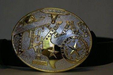 Texas Golden Star Belt Buckle
