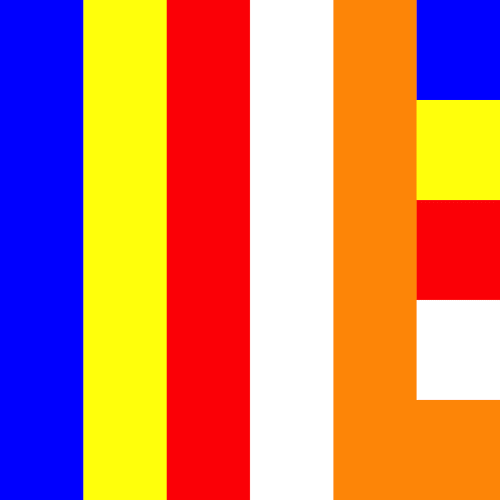 Buddhist Flag 12 X 18 inch on stick