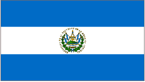 El Salvador Flag 12 x 18 inch on a stick