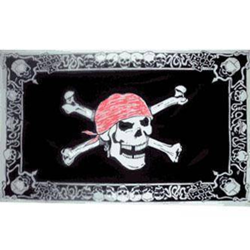 Pirate With Skull Border Flag 3 X 5 ft. Standard