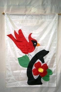 Decorative Cardinal on Leaf Flag 3 X 5 ft. Standard