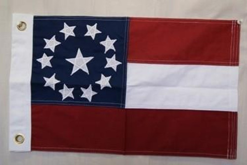 12 x 18 With Grommets 11 Stars in the Middle Stars and Bars Cotton Flag