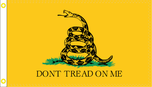 Gadsden Flag, Don't Tread On Me Yellow Nylon Embroidered Flag 4 x 6 ft.