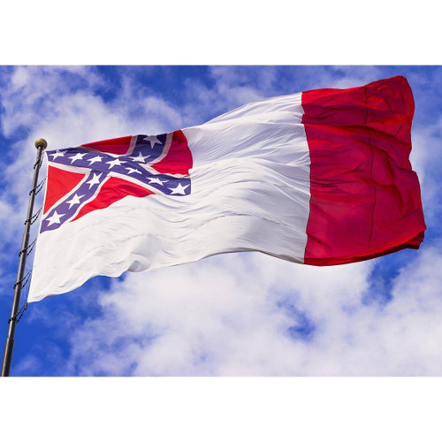 10x15 3rd National Confederate Flag 2 ply Nylon Embroidered