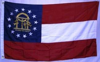 Georgia Double Nylon Embroidered Flag 5 x 8 ft Jumbo