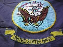 Navy Double Nylon Embroidered Flag 2 x 3 ft.