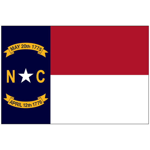 North Carolina 2 ply Nylon Embroidered Flag 4x6 ft