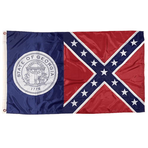 Georgia Flag - 1956-2001 2 ply Nylon Embroidered