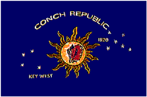 Conch Republic Flag - Key West Flag - 12 x 18 inch on Stick
