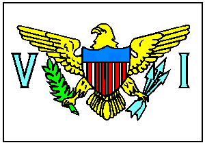 U.S. Virgin Islands Flag 12 x 18 inch on Stick