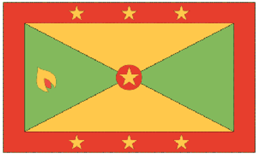 Grenada Flag 4 X 6 inch on stick