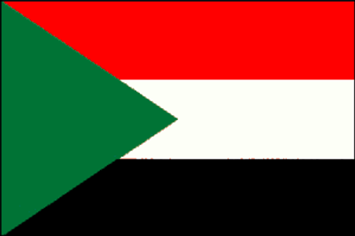 Sudan Flag 4 X 6 inch on stick
