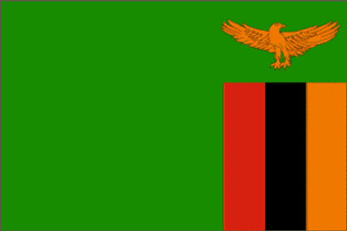 Zambia Flag 4 X 6 inch on stick