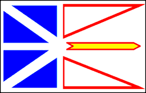 New Foundland Flag - Labrador Flag (Canada) 4 X 6 inch on stick