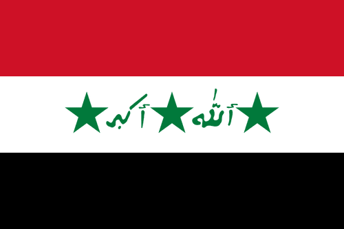 Old Iraq Flag 4 X 6 Inch on Stick