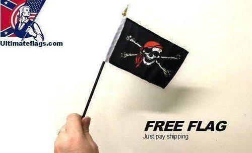 Pirate Flag skull with red cap Desktop/parade flag