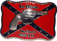 In Dixie We Don't Call 911 Retangular Belt Buckle