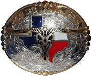 Texas Silver Longhorn Belt Buckle