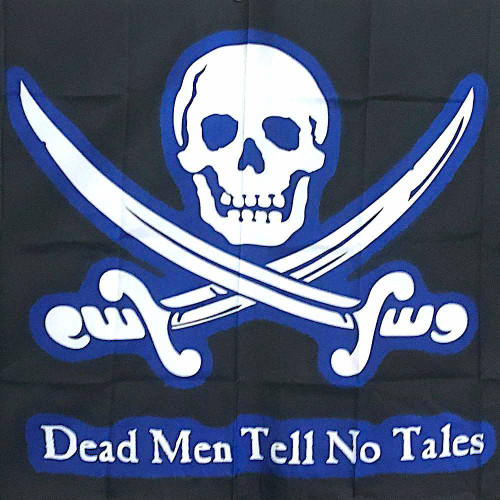 Pirate Dead Men Tell No Tales (Blue) Flag 3x5 ft. Economical