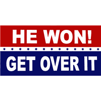 Trump He Won Get Over It Bumper Sticker