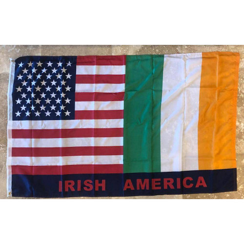 USA Irish American Flag 3X5 ft. 150D Nylon Printed