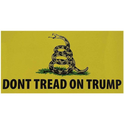 Don't Tread on Trump Gadsden Snake Bumper Sticker Yellow