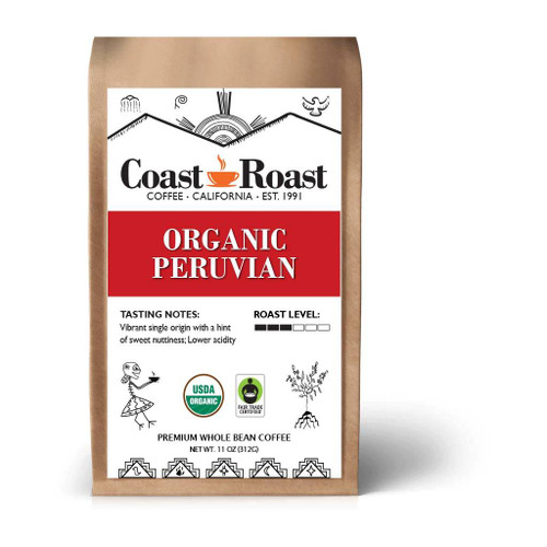 Peruvian Whole Bean Organic Coffee Single Origin