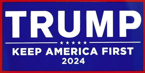 Trump 2024 Keep America First Blue Bumper Sticker