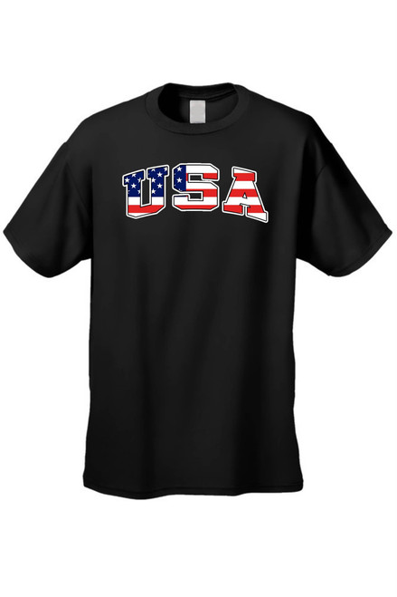 USA Flag T Shirt Men's American Pride Short Sleeve Tee