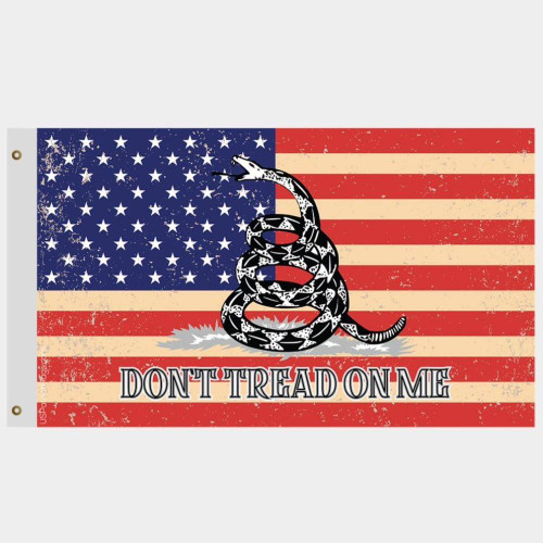 Gadsden Don't Tread on Me USA Vintage Flag - Made in USA