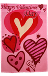 Valentine's Day 4 Hearts Garden Flag